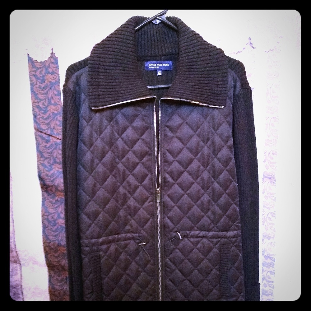 Jones New York Black Zip Coat w/ pockets